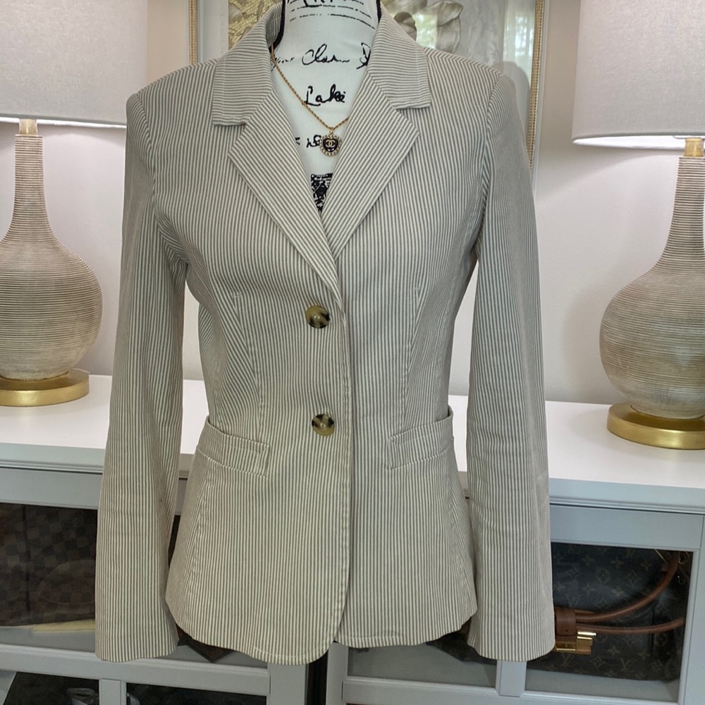 Chadwick’s pin stripe jacket